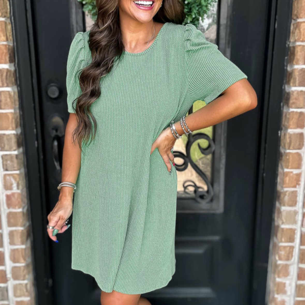 Kelly Corded Puff Sleeve Dress
