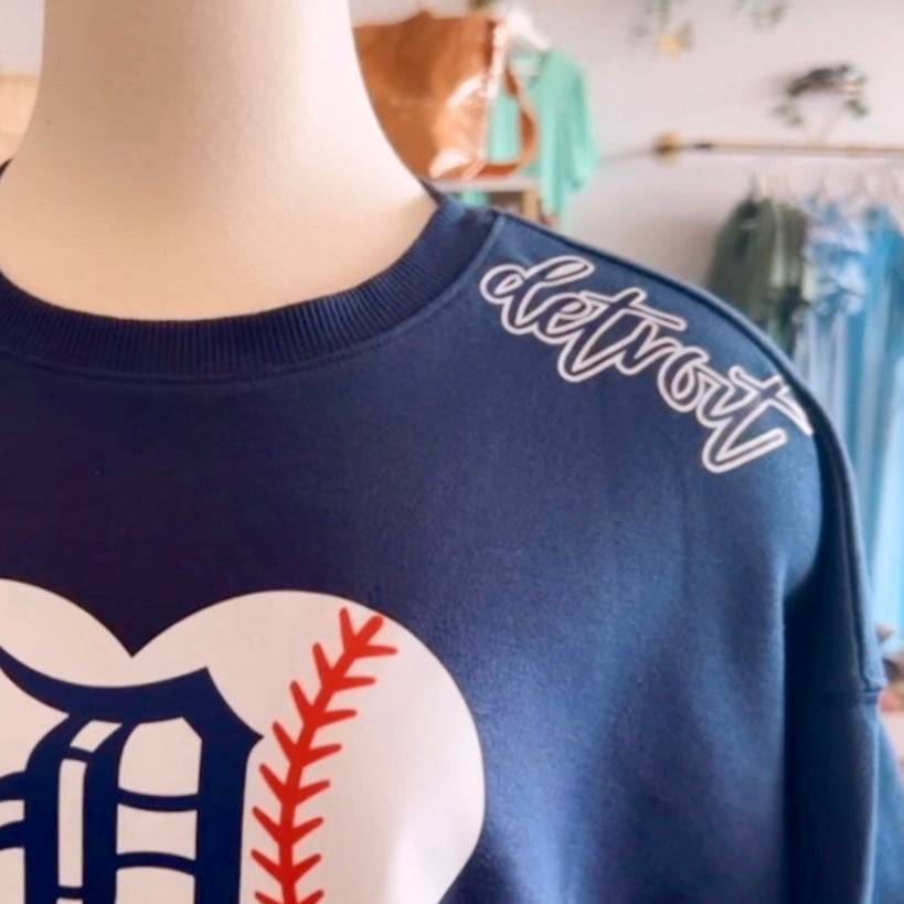 Detroit Baseball Sweatshirt (Navy)