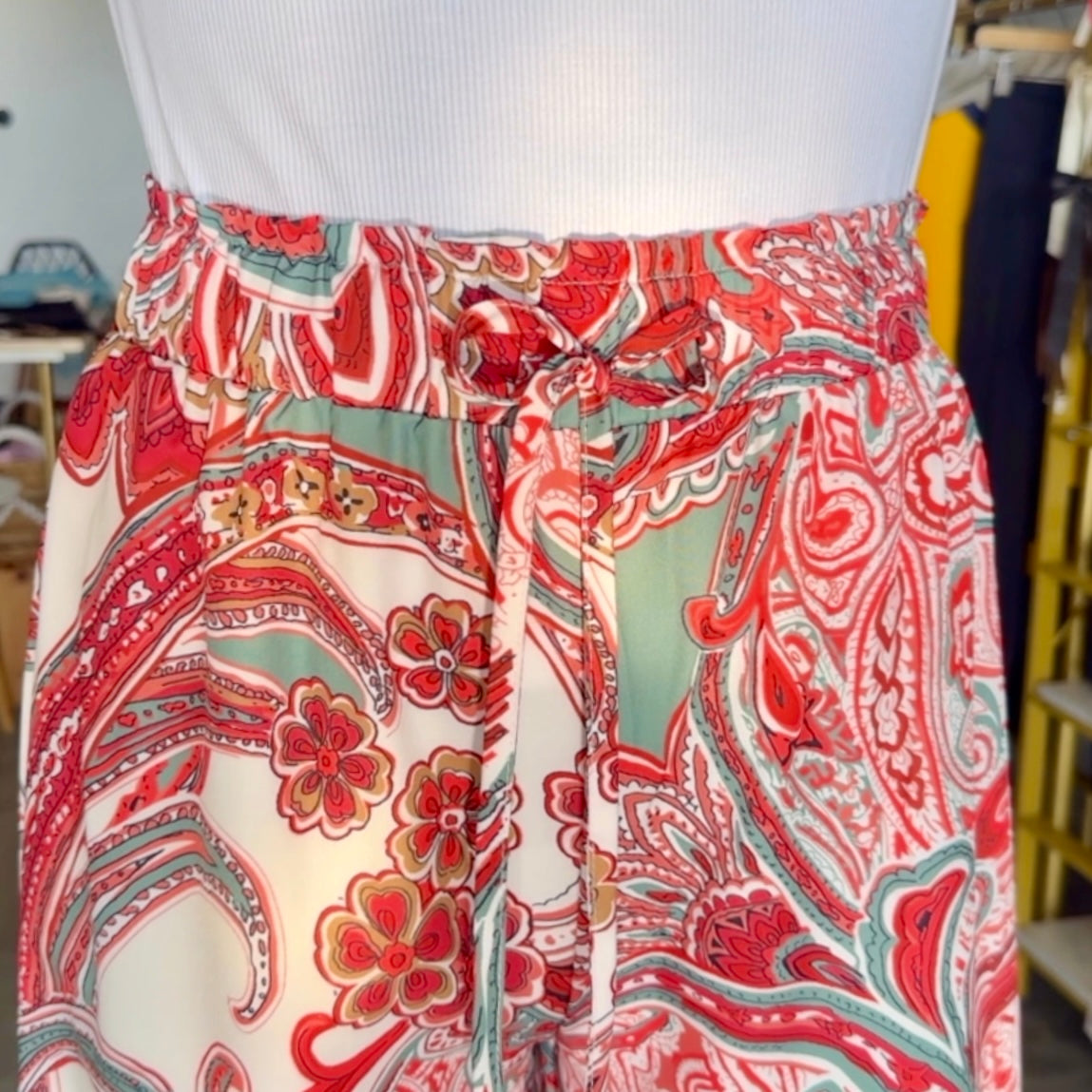 Paisley Wide Leg Flowing Pants