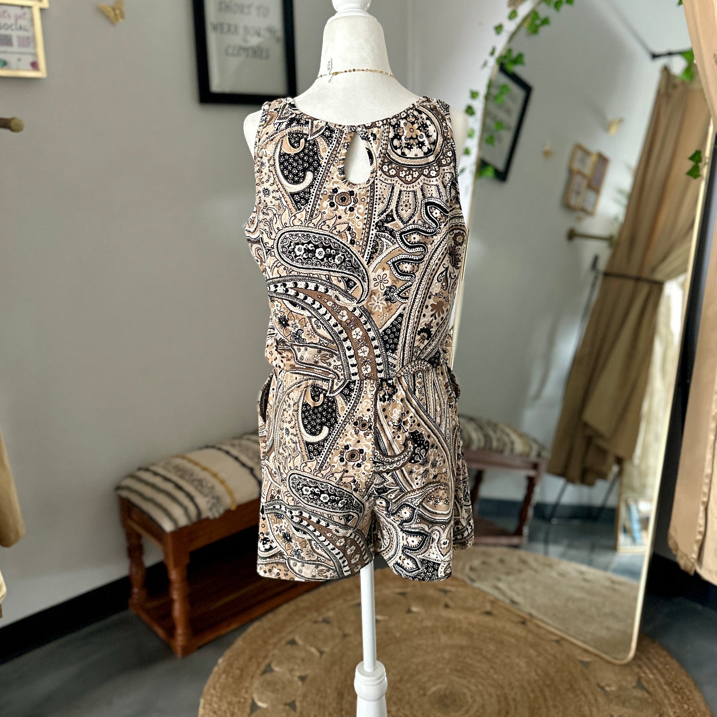 Paisley Print Pocketed Romper - FINAL SALE