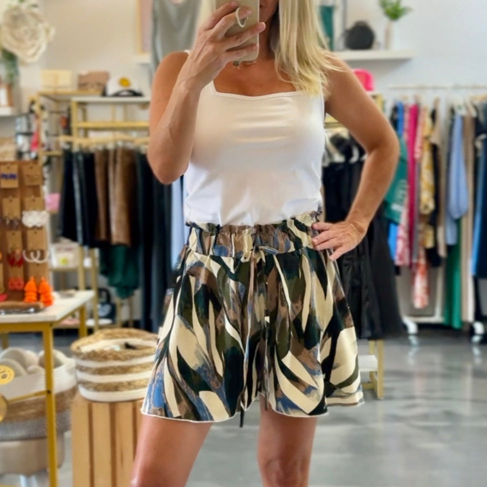 Charlotte Abstract Flowing Shorts