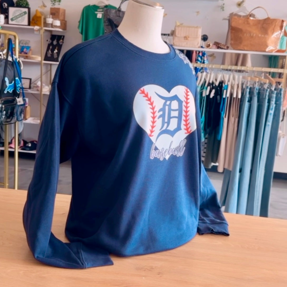 Detroit Baseball Sweatshirt (Navy)