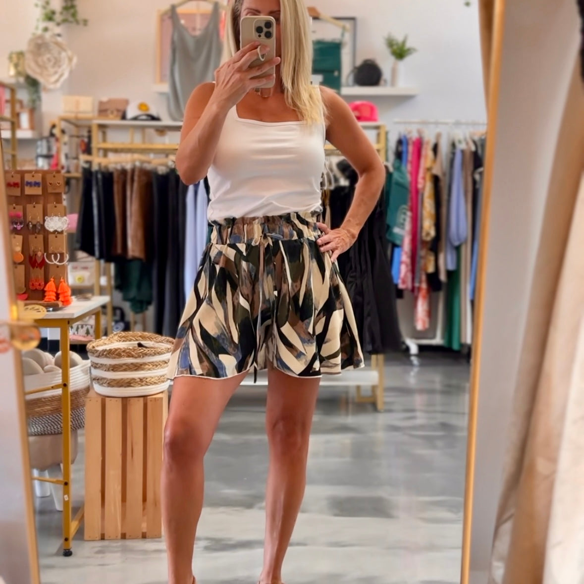 Charlotte Abstract Flowing Shorts