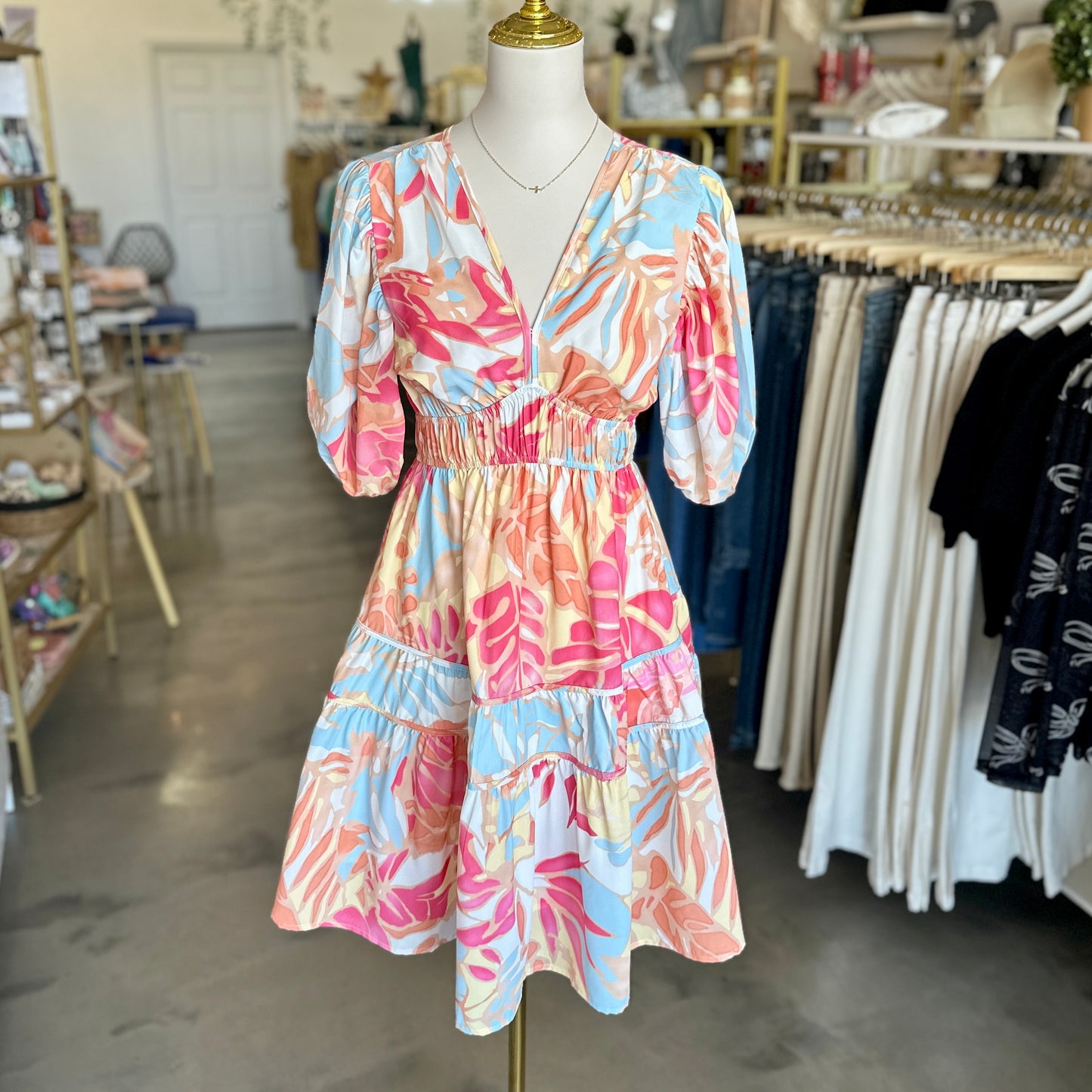Feeling Floral V Neck Dress
