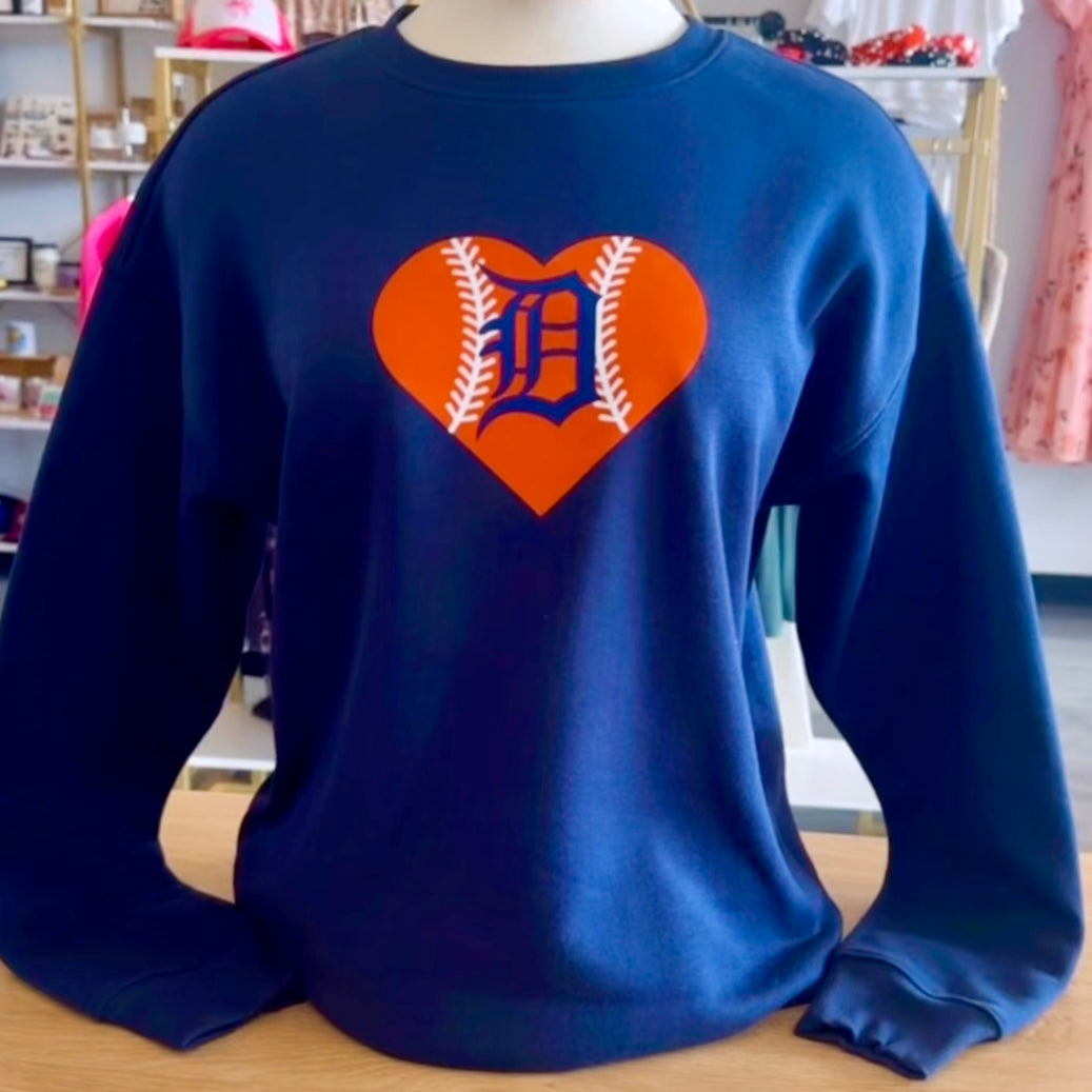 Detroit Baseball Sweatshirt (Navy)