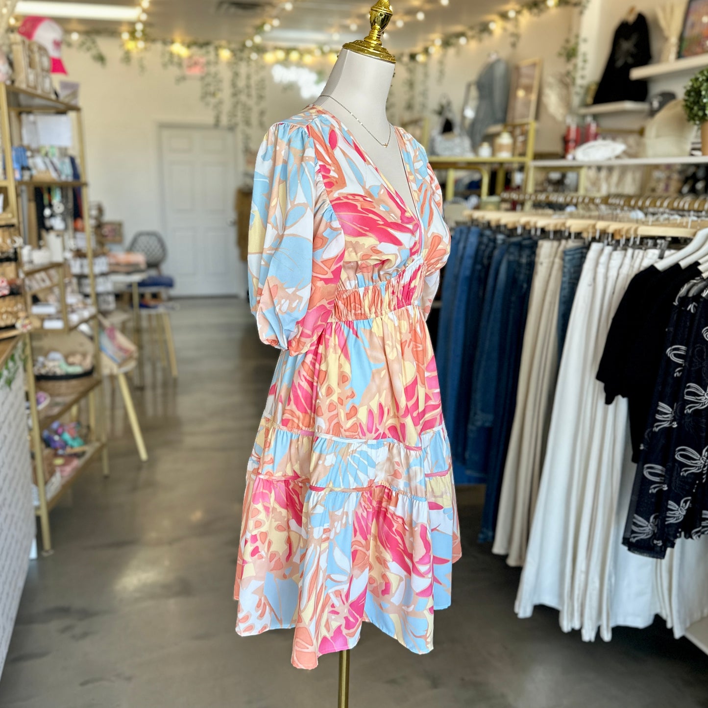 Feeling Floral V Neck Dress