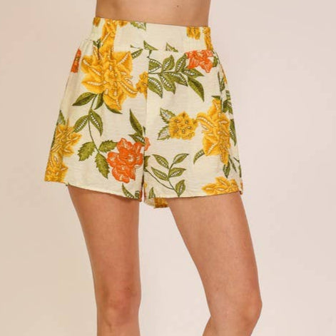 Cabana Tropical Shorts (Ivory) - SALE