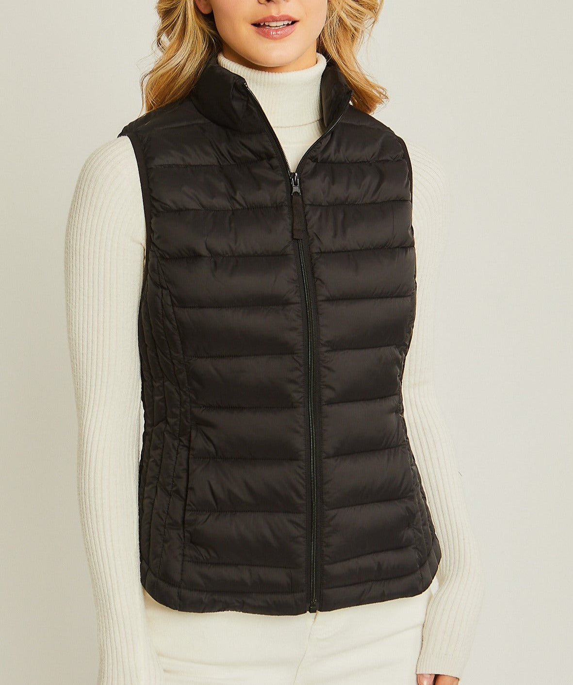 Ellie Lightweight Puffer Vest (Black)