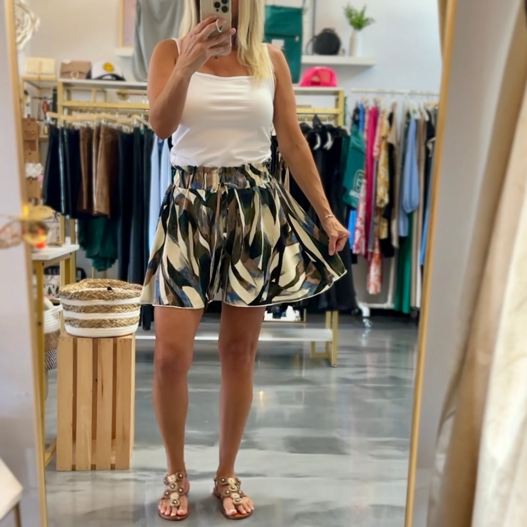 Charlotte Abstract Flowing Shorts