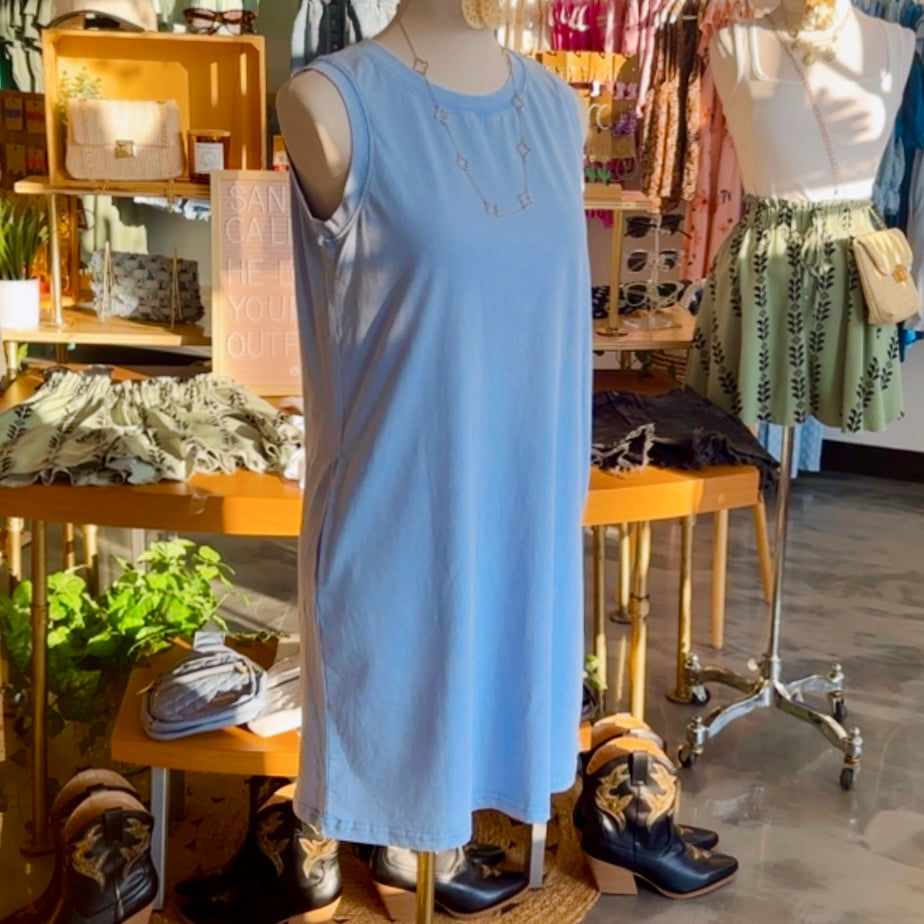 Mineral Wash Tank Dress with Pockets