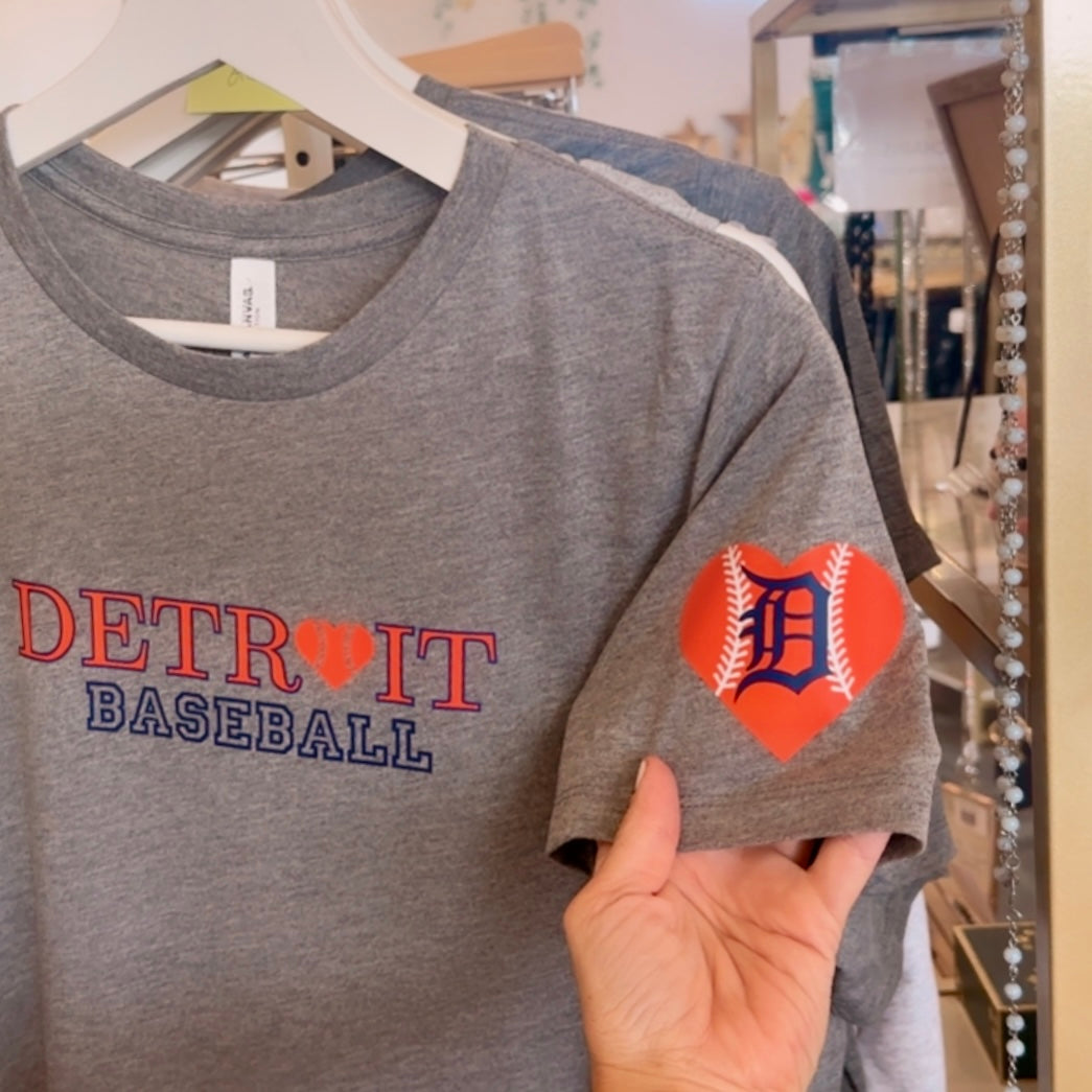 Detroit Baseball Graphic Tee (Orange Heart)