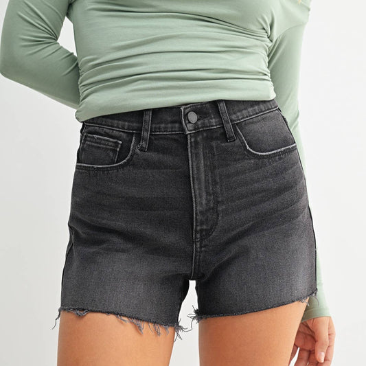 Aiden Washed Denim Shorts (Black) - FINAL SALE