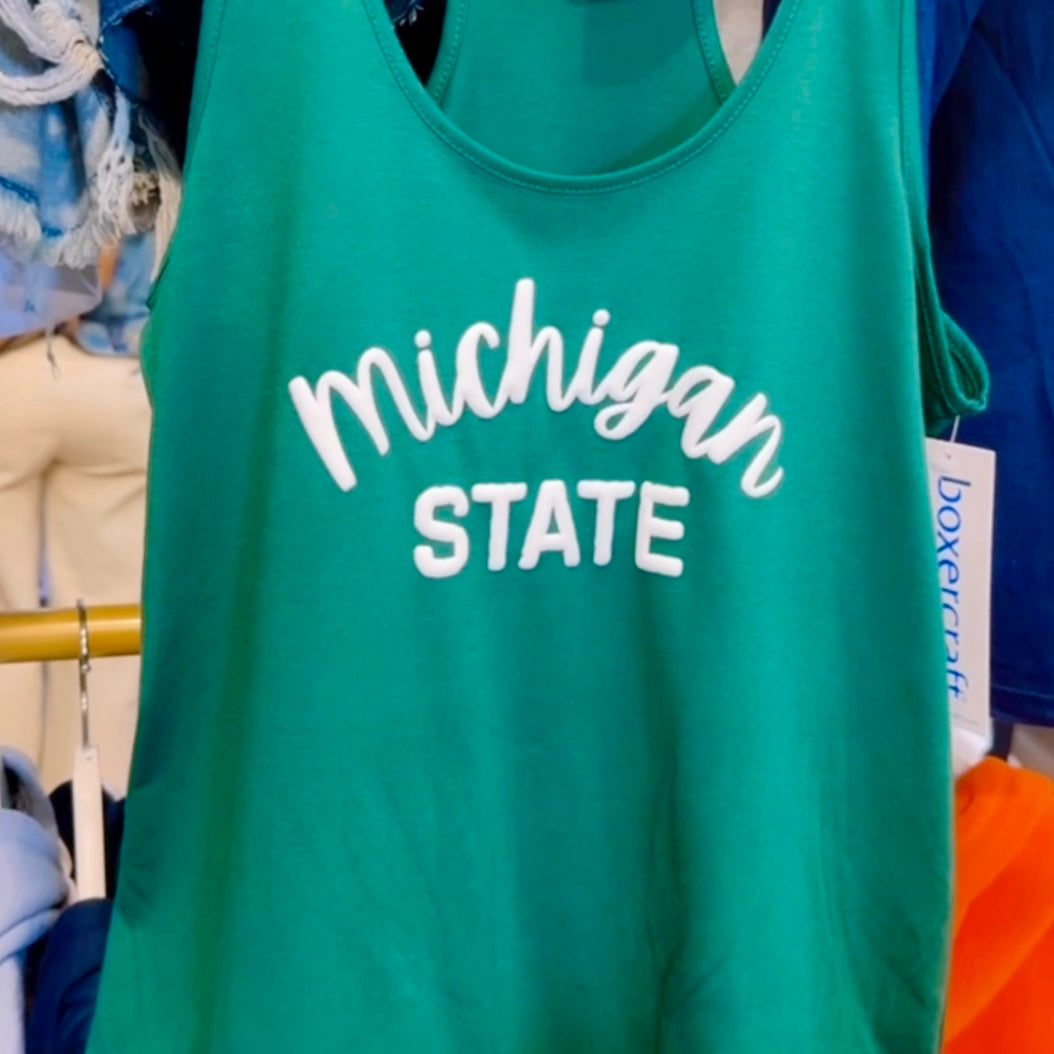 Michigan State Puff Tank Top