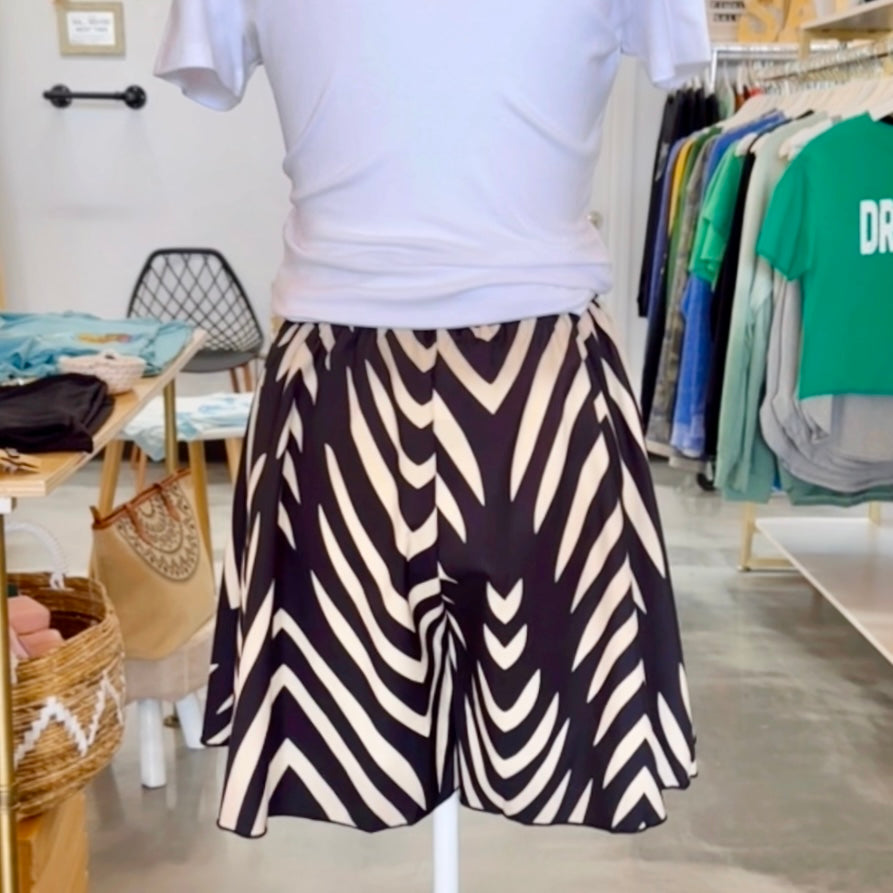 Geometric Paper Bag Shorts