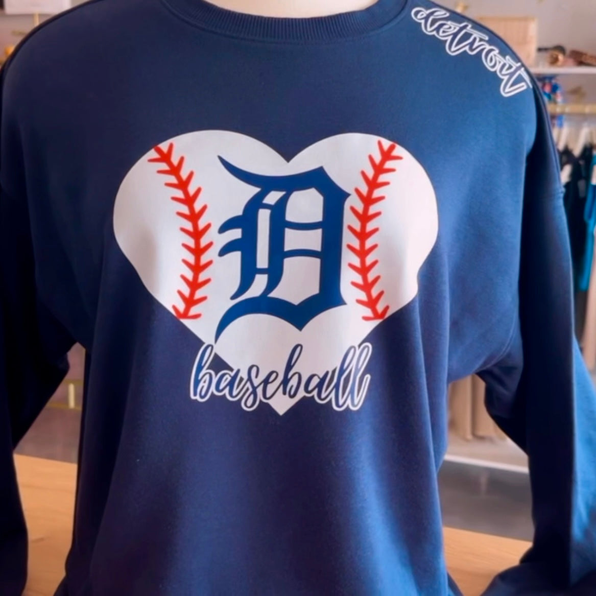 Detroit Baseball Sweatshirt (Navy)