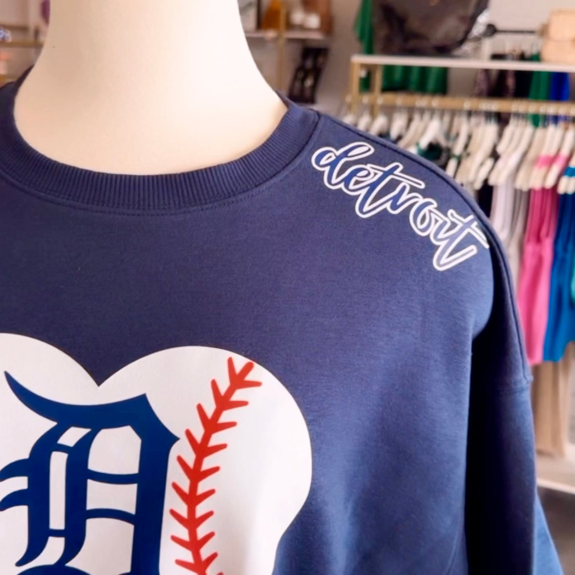 Detroit Baseball Sweatshirt (Navy)