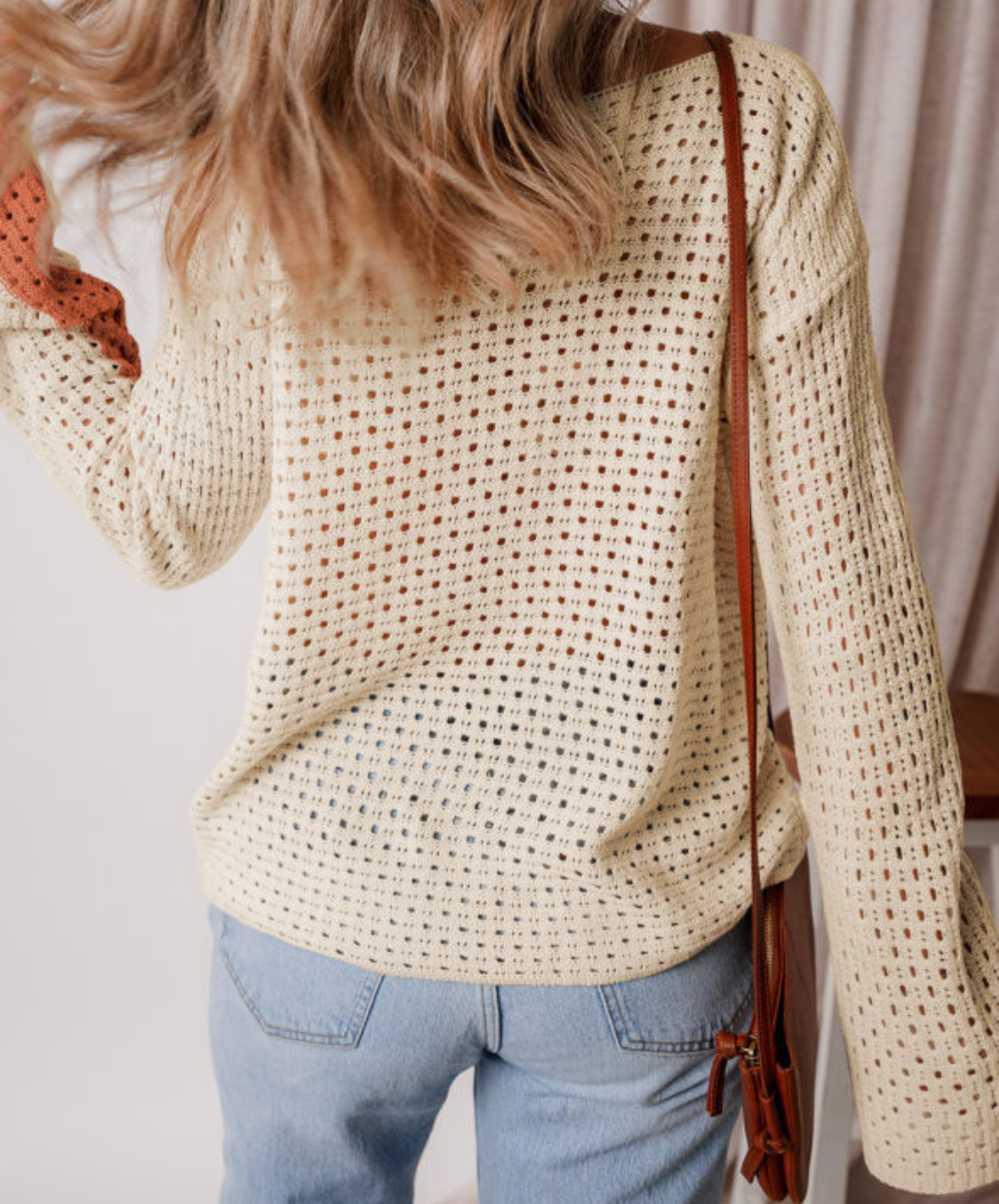 Annabelle Colorblock Open Knit Top
