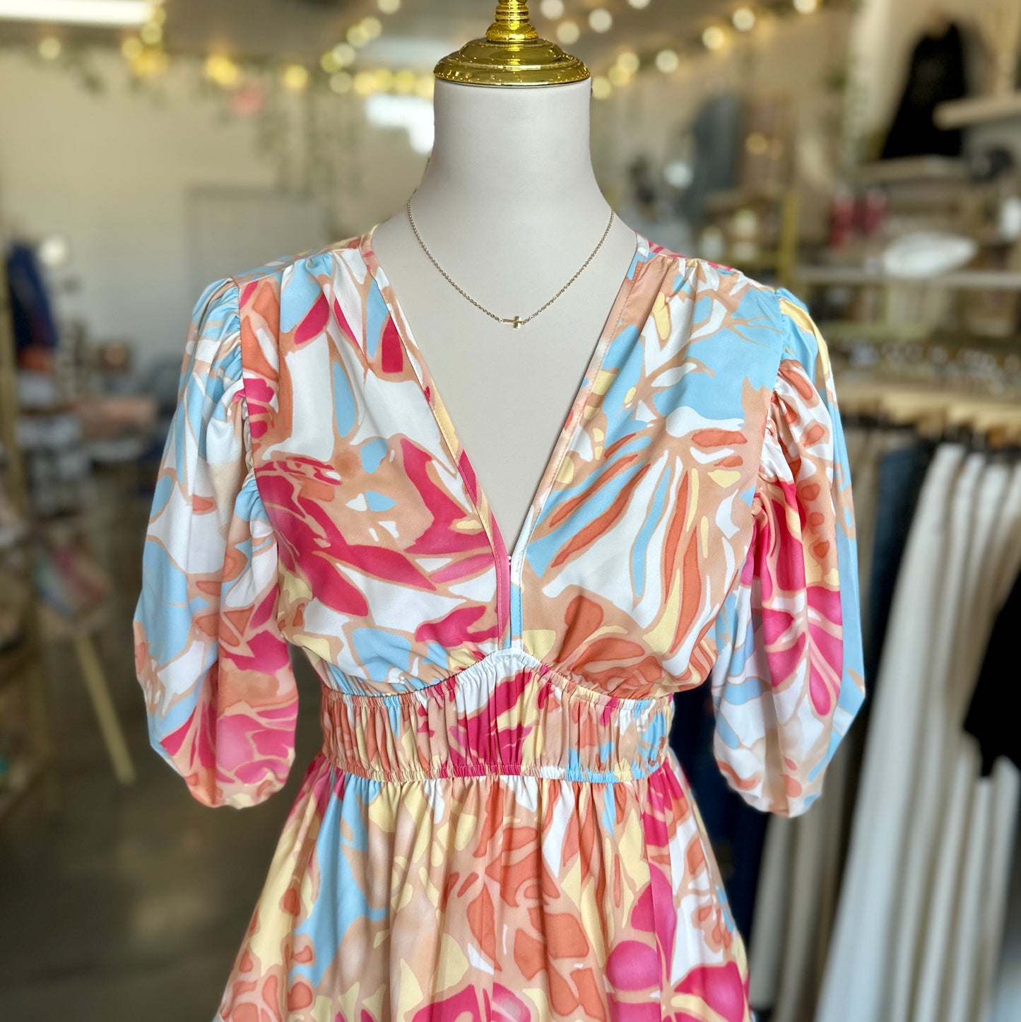 Feeling Floral V Neck Dress