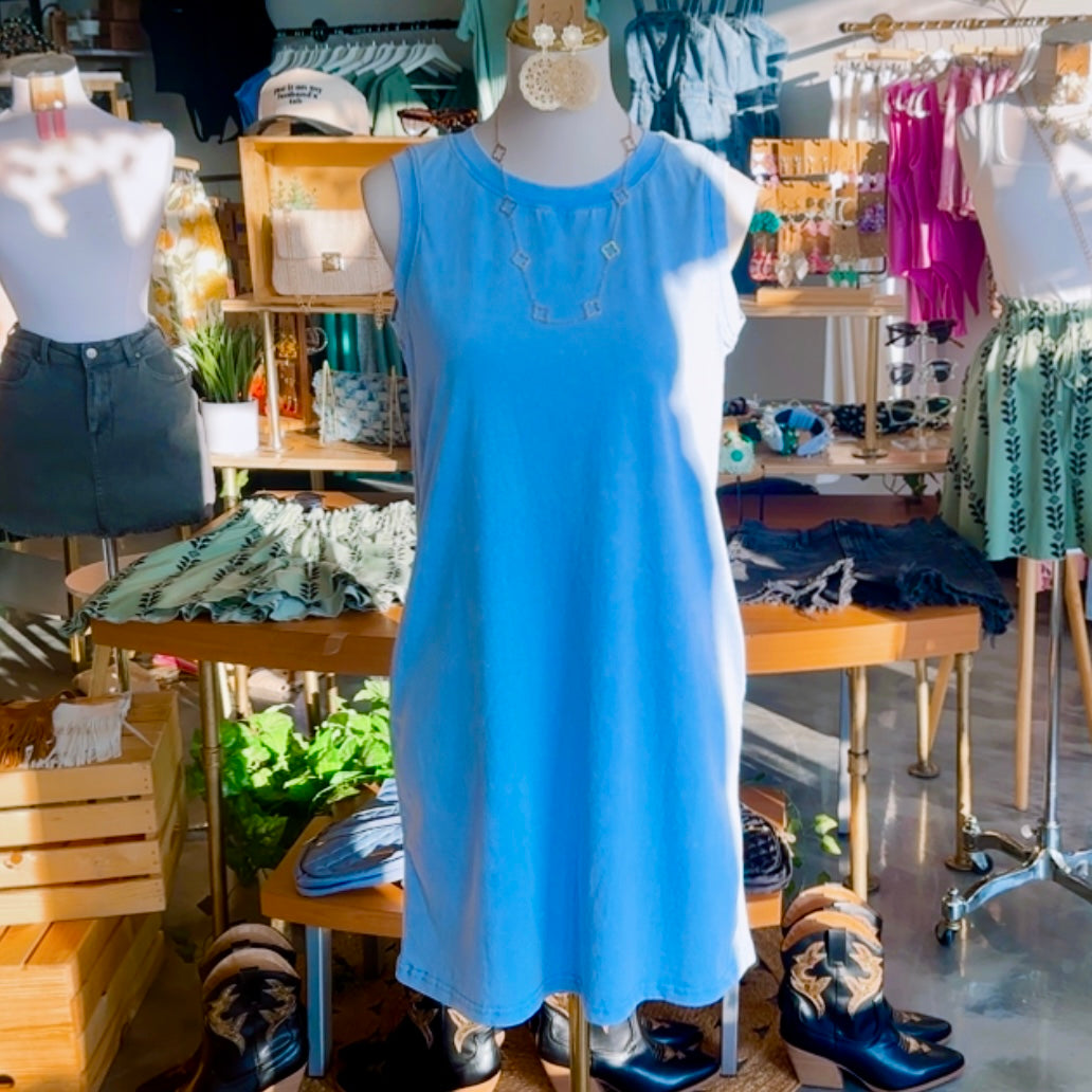 Mineral Wash Tank Dress with Pockets