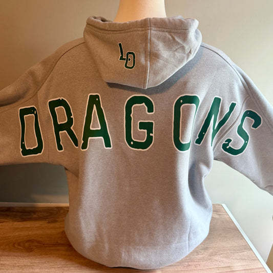 DRAGONS Graphic Back Fleece Hoodie (Grey)