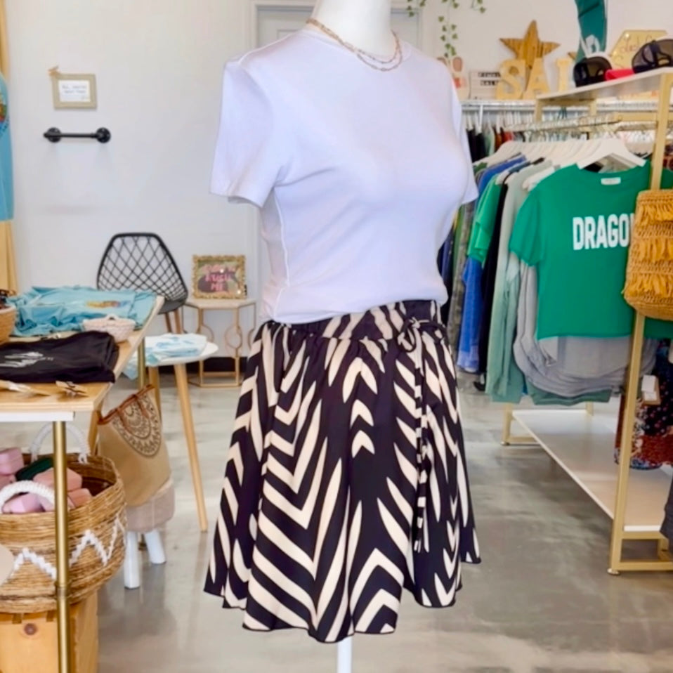 Geometric Paper Bag Shorts