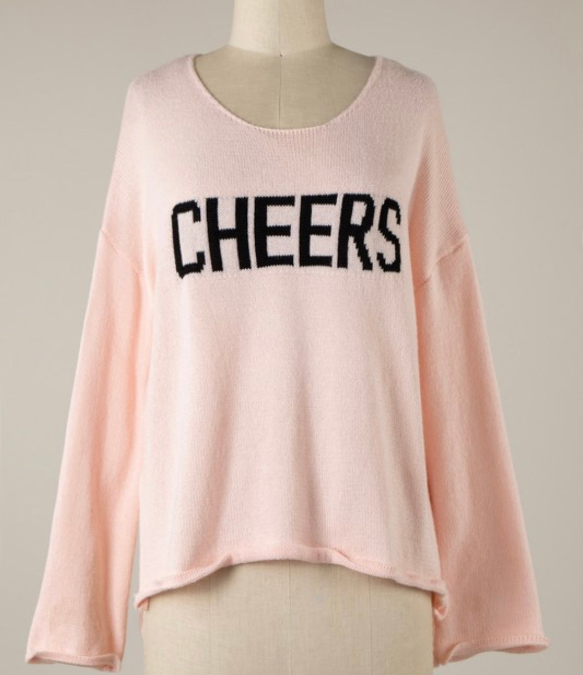 CHEERS Knit Sweater (Blush)