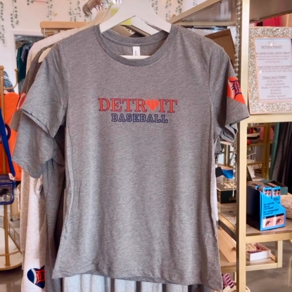 Detroit Baseball Graphic Tee (Orange Heart)