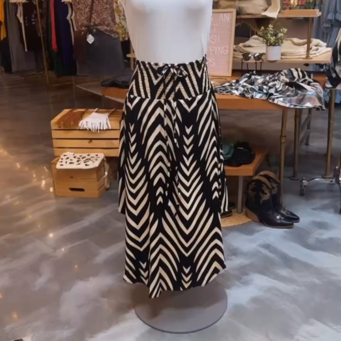 Geometric Midi Skirt