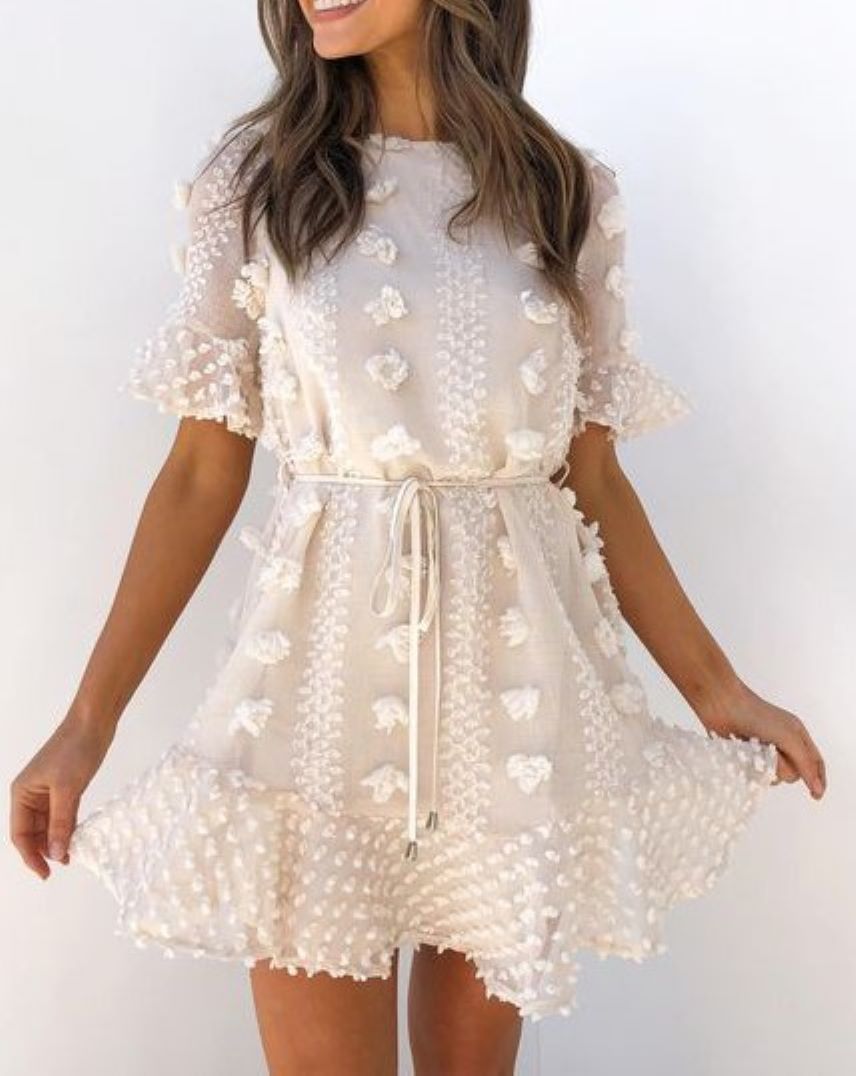 Falling For You Dress (Off White)