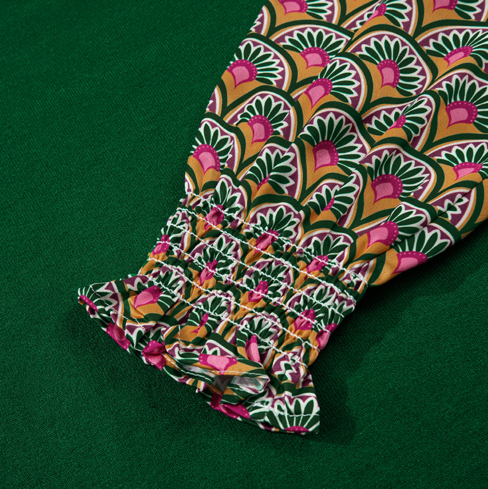 Shirred Cuff Puff Sleeve Sweater