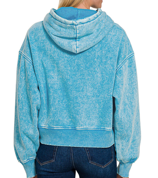 Detroit Acid Wash Hoodie (Blue)