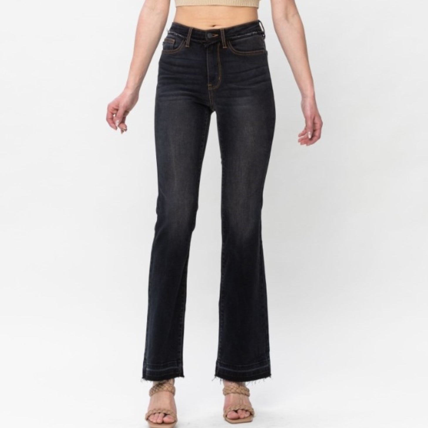 Judy Blue Black Pull On Flare Jeans