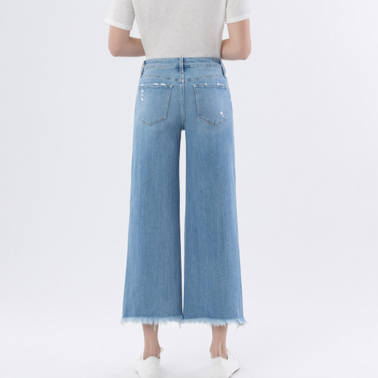 Maddie Vervet Cropped Wide Leg Jeans - SALE
