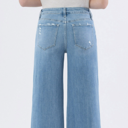Maddie Vervet Cropped Wide Leg Jeans - SALE