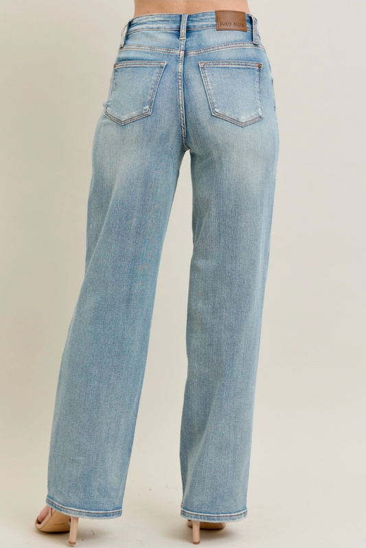 Judy Blue Knee Patch Straight Leg Jeans