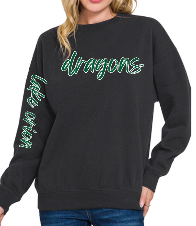 Cursive DRAGONS Sweatshirt (black) - PREORDER