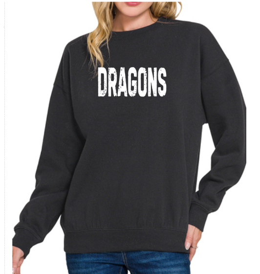 DRAGONS Fleece Sweatshirt (Black/White)