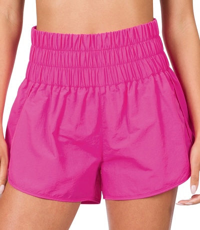 Smocked Waist Athletic Shorts (Black) - SALE