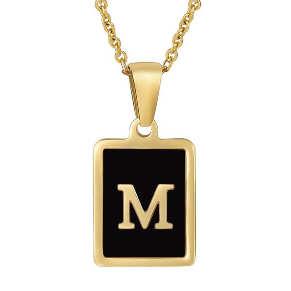 Shannon Initial Necklace (Black)