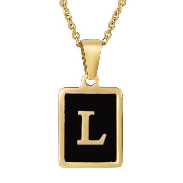 Shannon Initial Necklace (Black)