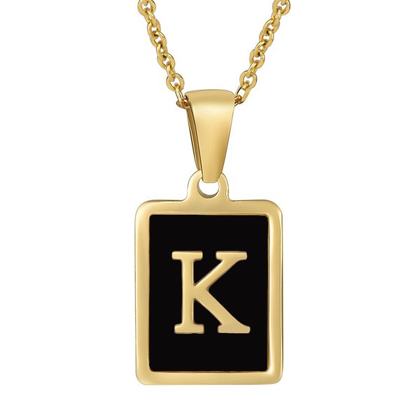 Shannon Initial Necklace (Black)