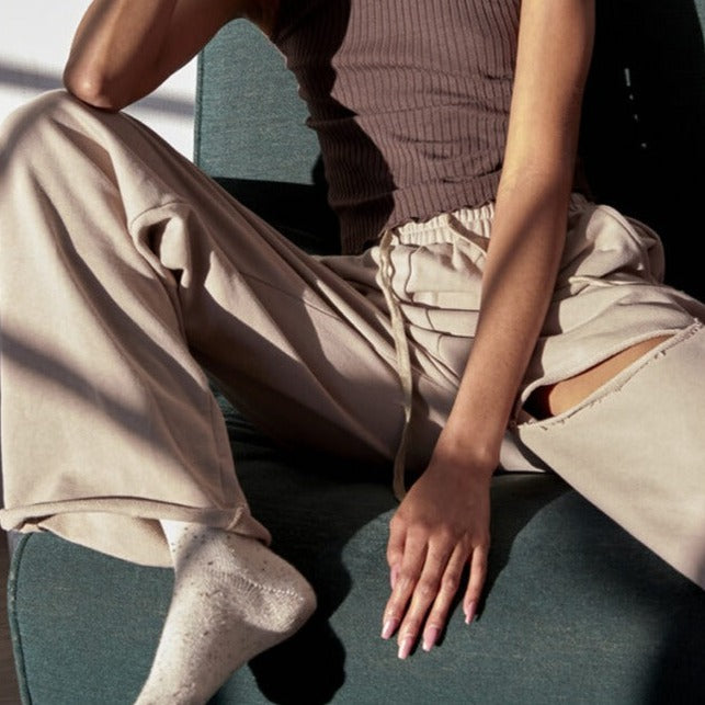 Wide Leg Lounge Pants (Taupe) - SALE