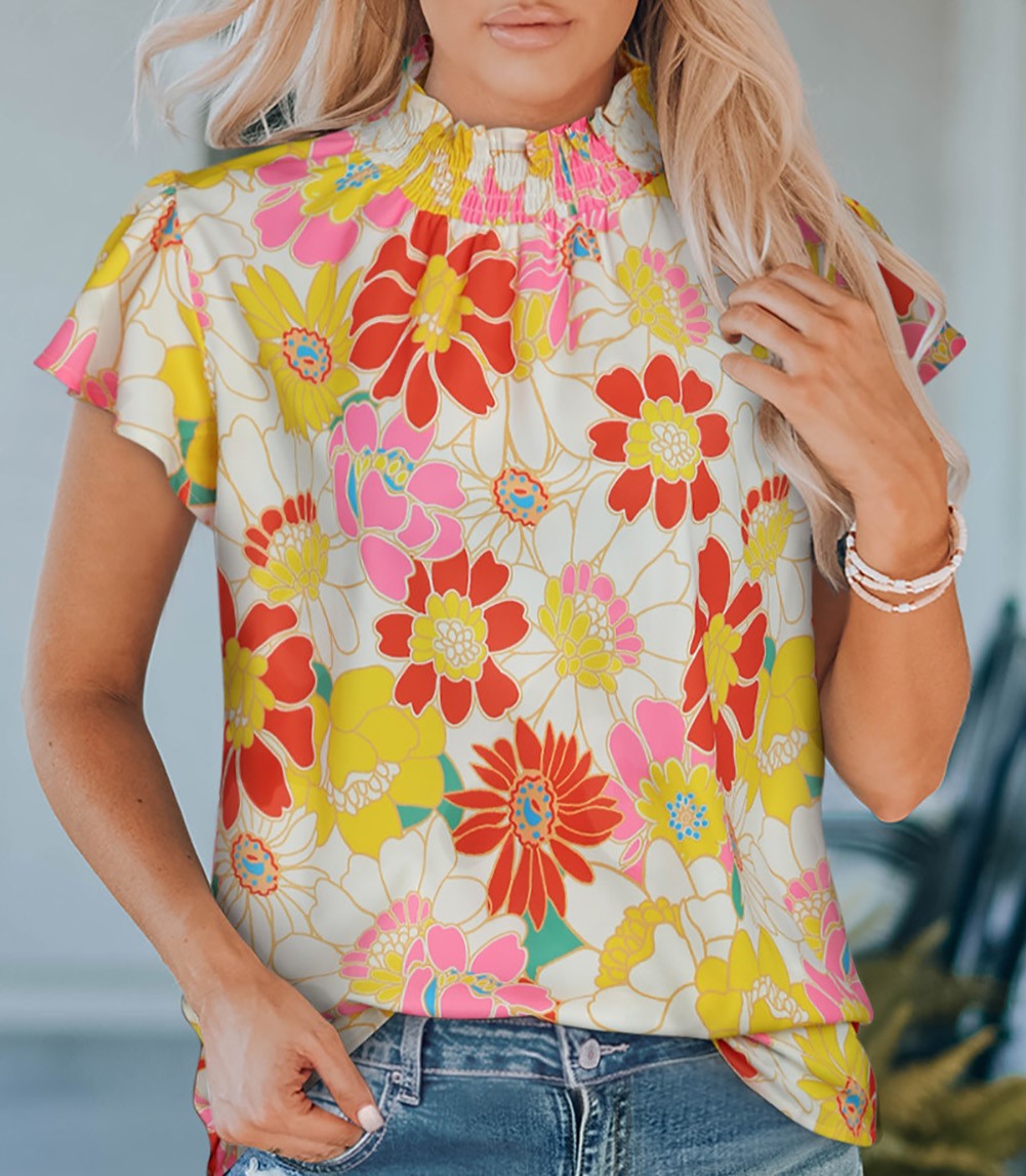 Summer Vibes Flutter Sleeve Blouse - SALE