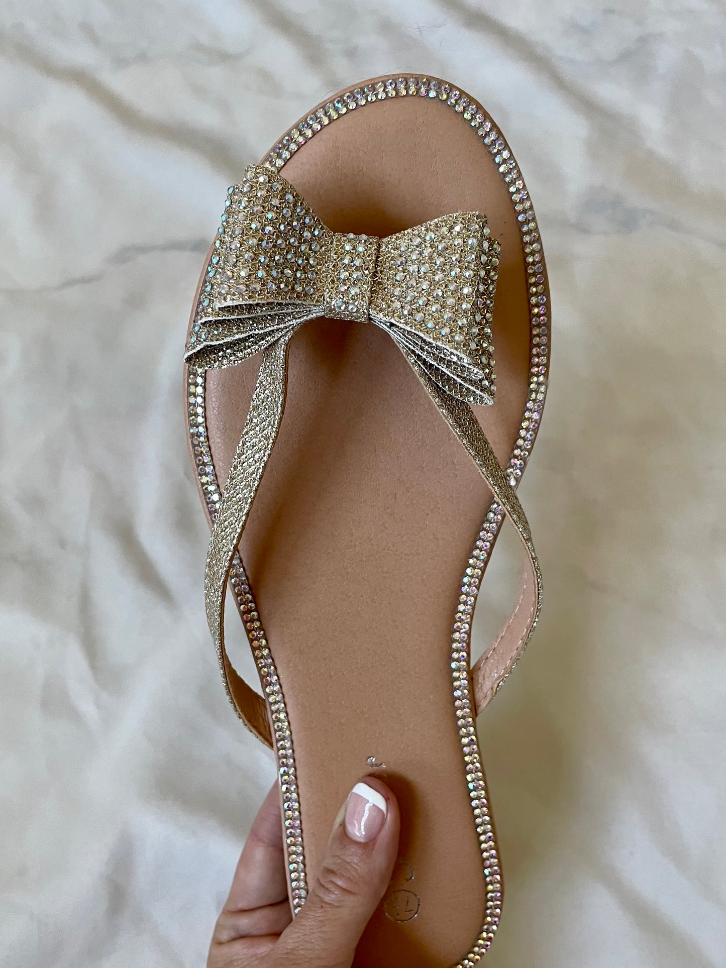Juliet Bow Sandals (Champagne) - SALE