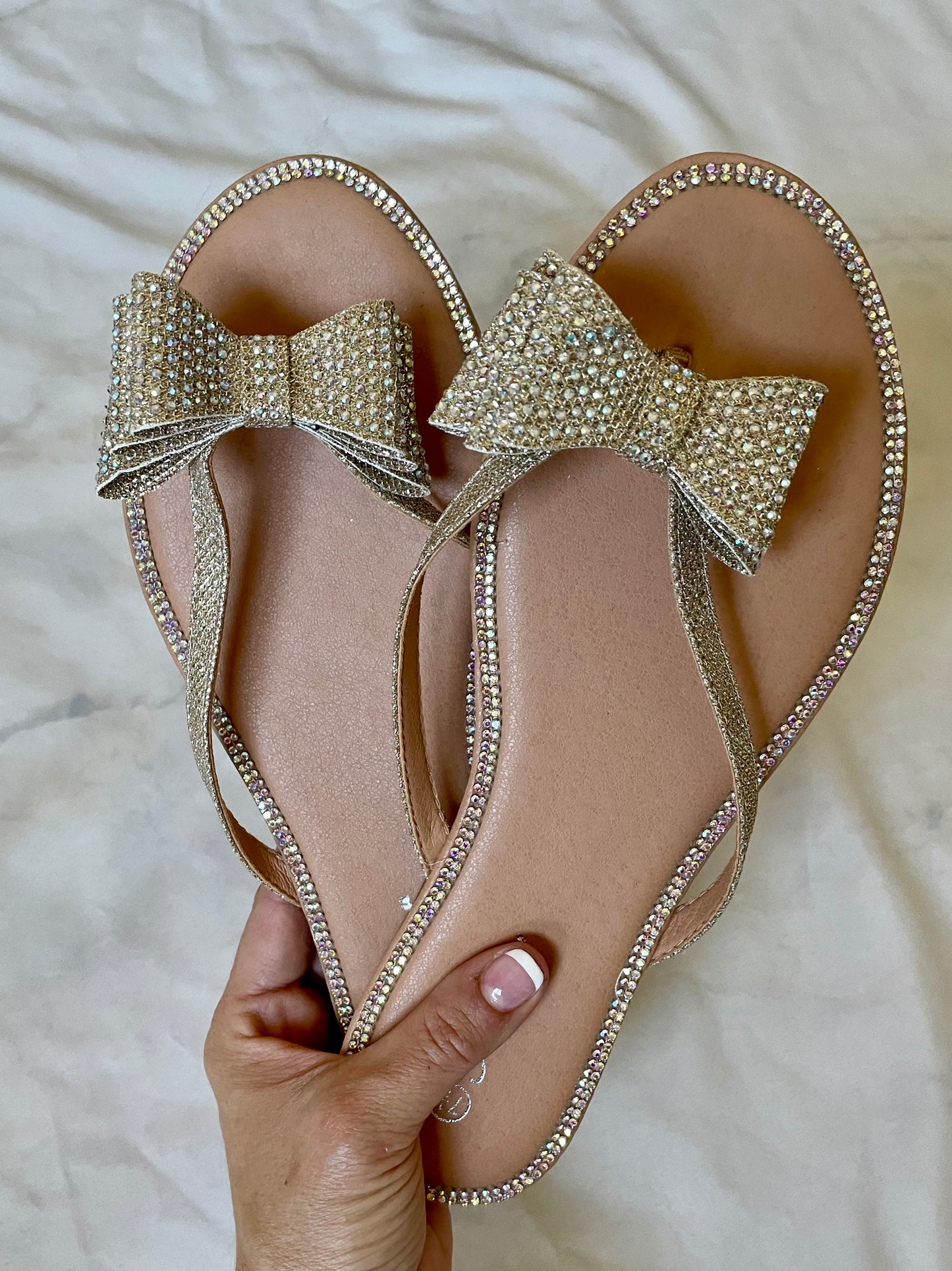 Juliet Bow Sandals (Champagne) - SALE