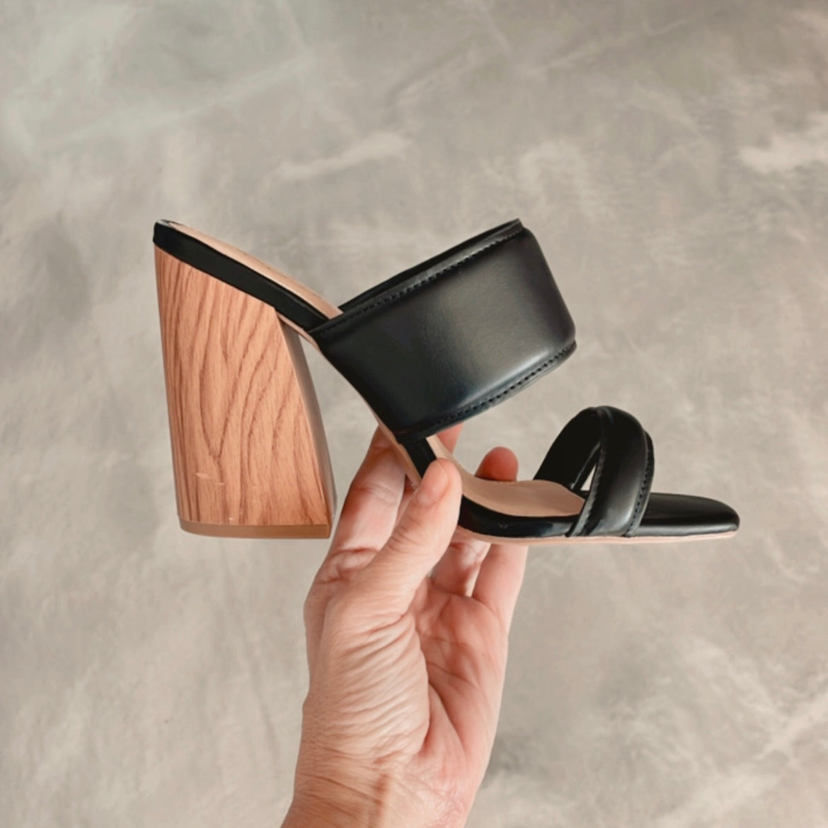 Chandler Black Wooden Heels - SALE