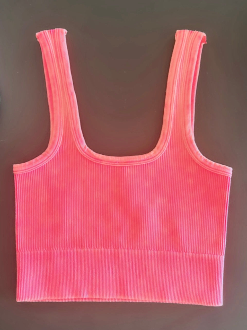 Heat Wave Cropped Tank (Neon Coral)