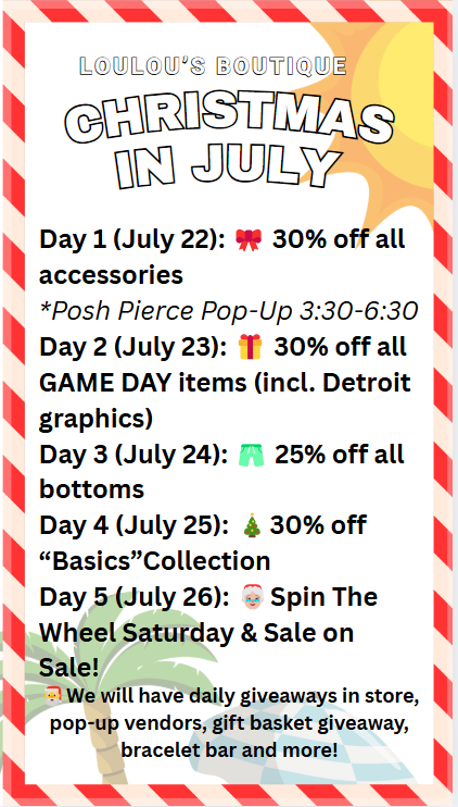 CHRISTMAS IN JULY - Day 1