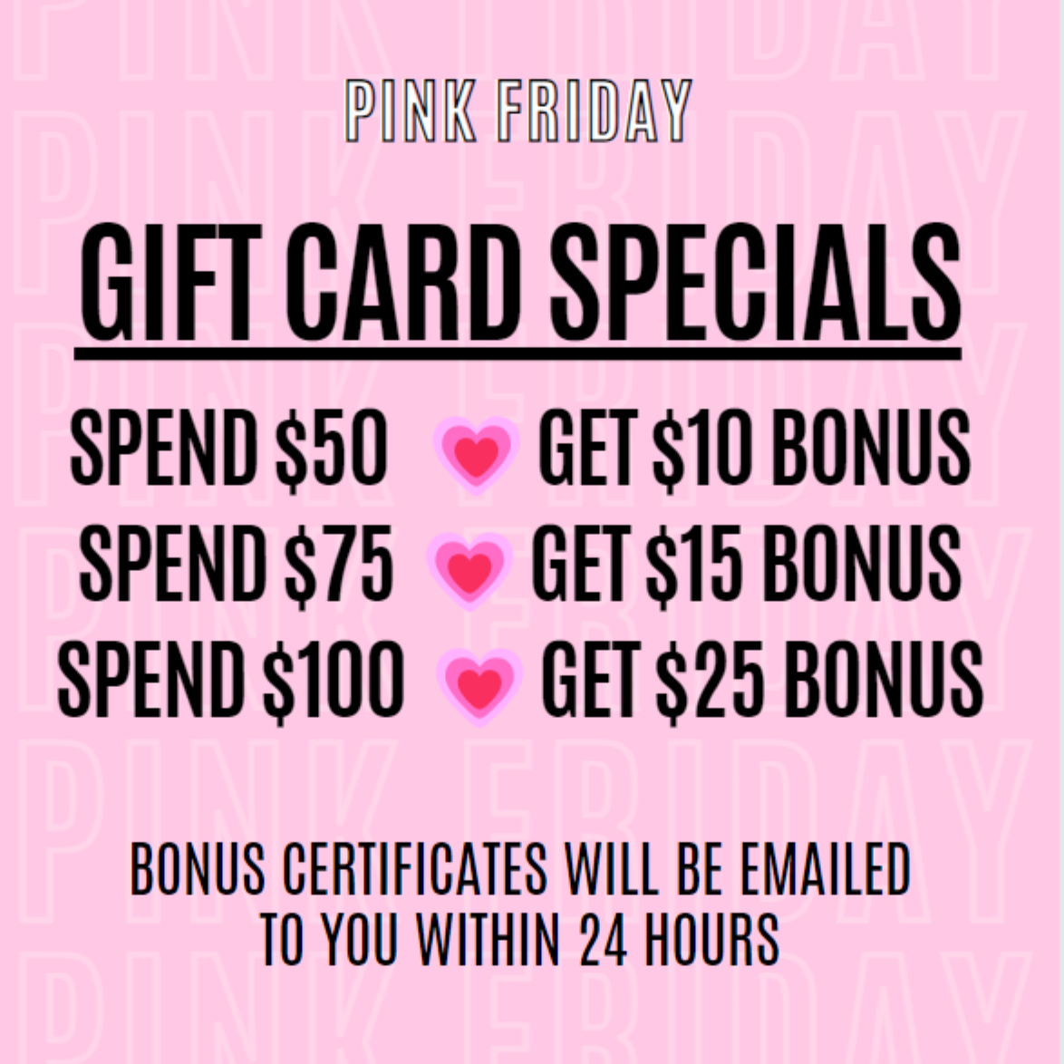 Pink Friday Gift Card Special