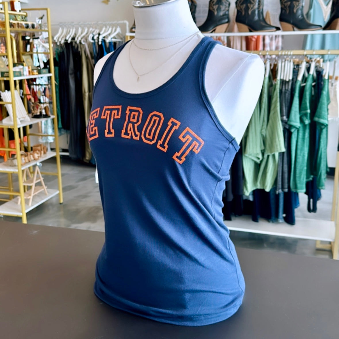 Detroit Graphic Tank Top (Blue/ Orange)